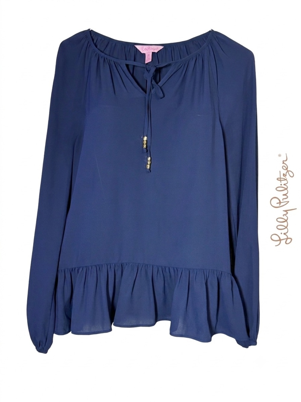 Lilly Pulitzer Tensley Ruffle Top Navy size xs